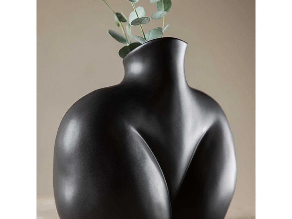 Vase Corps Féminin en Céramique "Harvey" 17cm Blanc Cassé