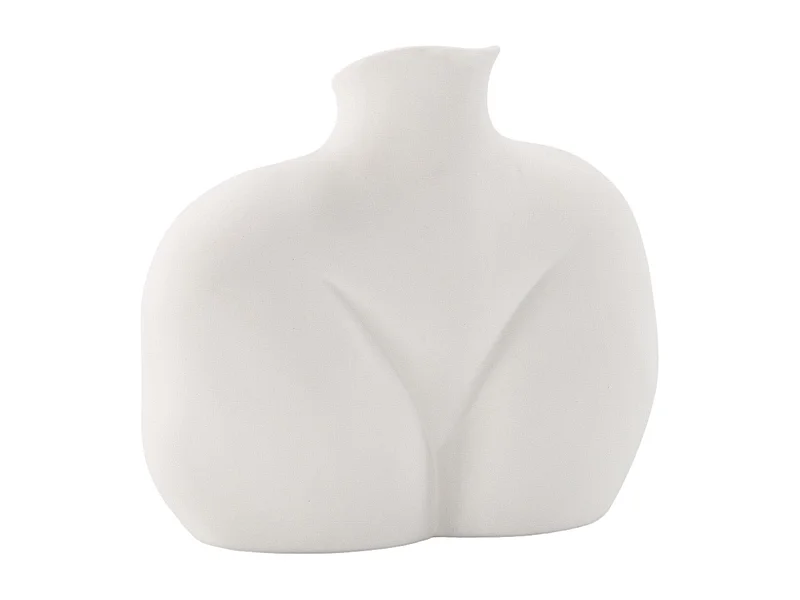 Vase Corps Féminin en Céramique "Harvey" 17cm Blanc Cassé