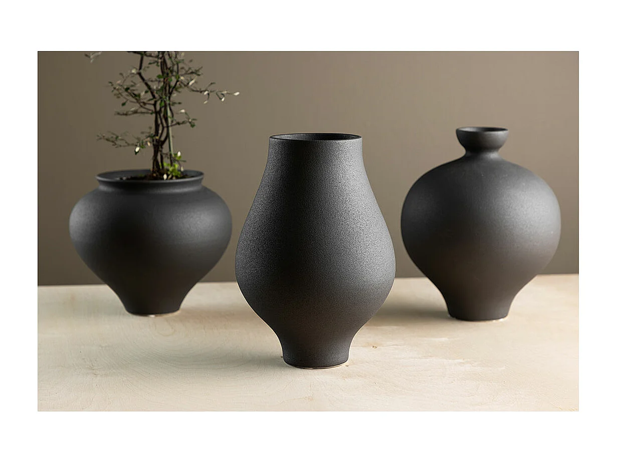 Rellis Vase schwarz.