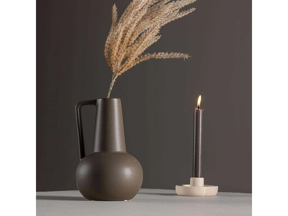 Vase Design en Céramique "Lane" 22cm Marron