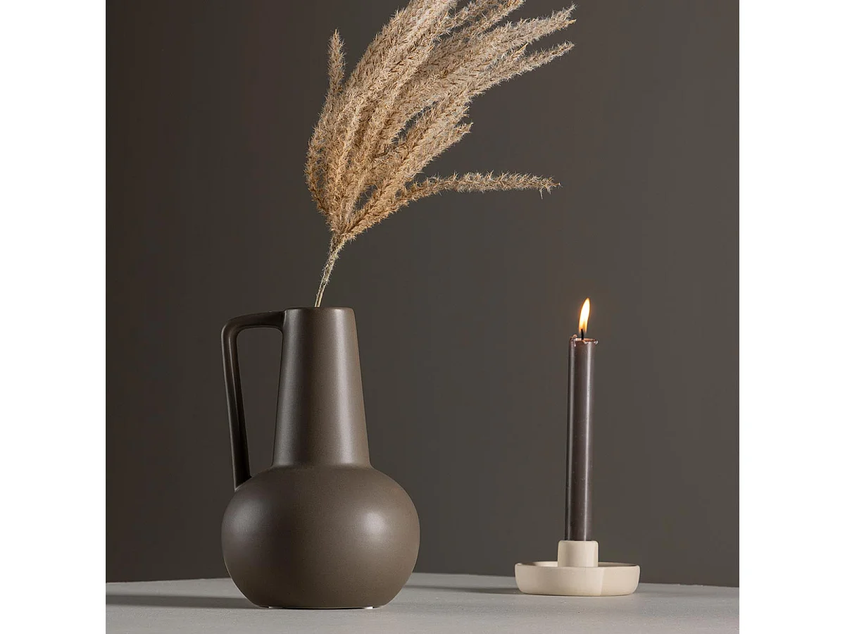 Vase Design en Céramique "Lane" 22cm Marron