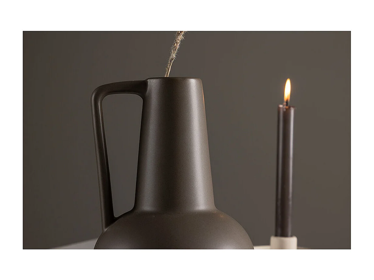Vase Design en Céramique "Lane" 22cm Marron