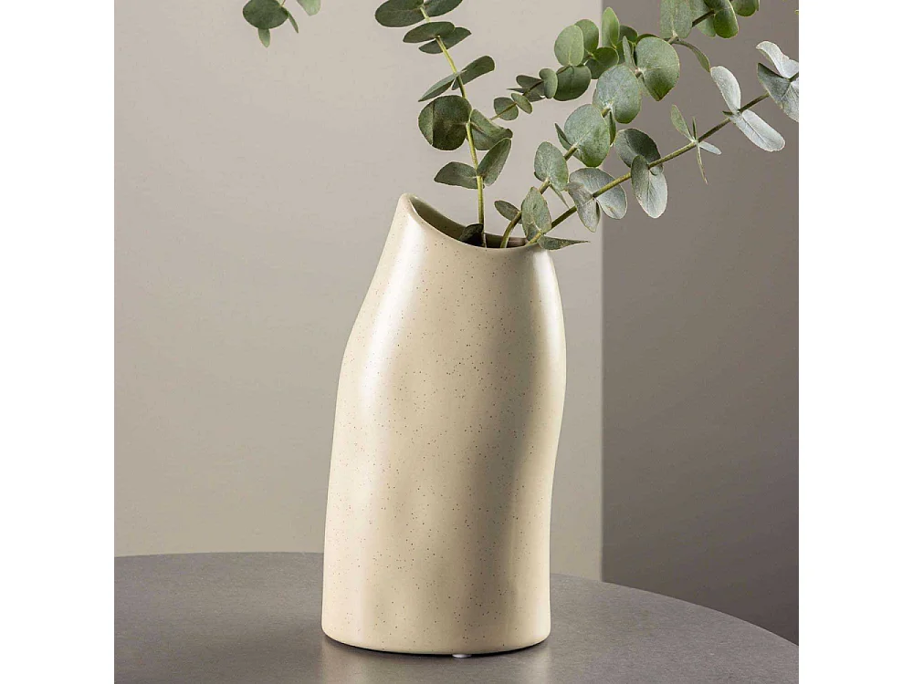 Vase Design "Ernst" 23cm Beige & Noir