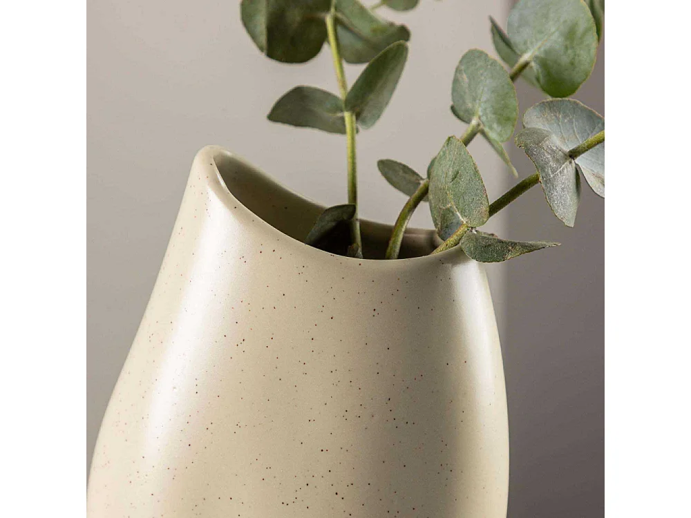 Vase Design "Ernst" 23cm Beige & Noir