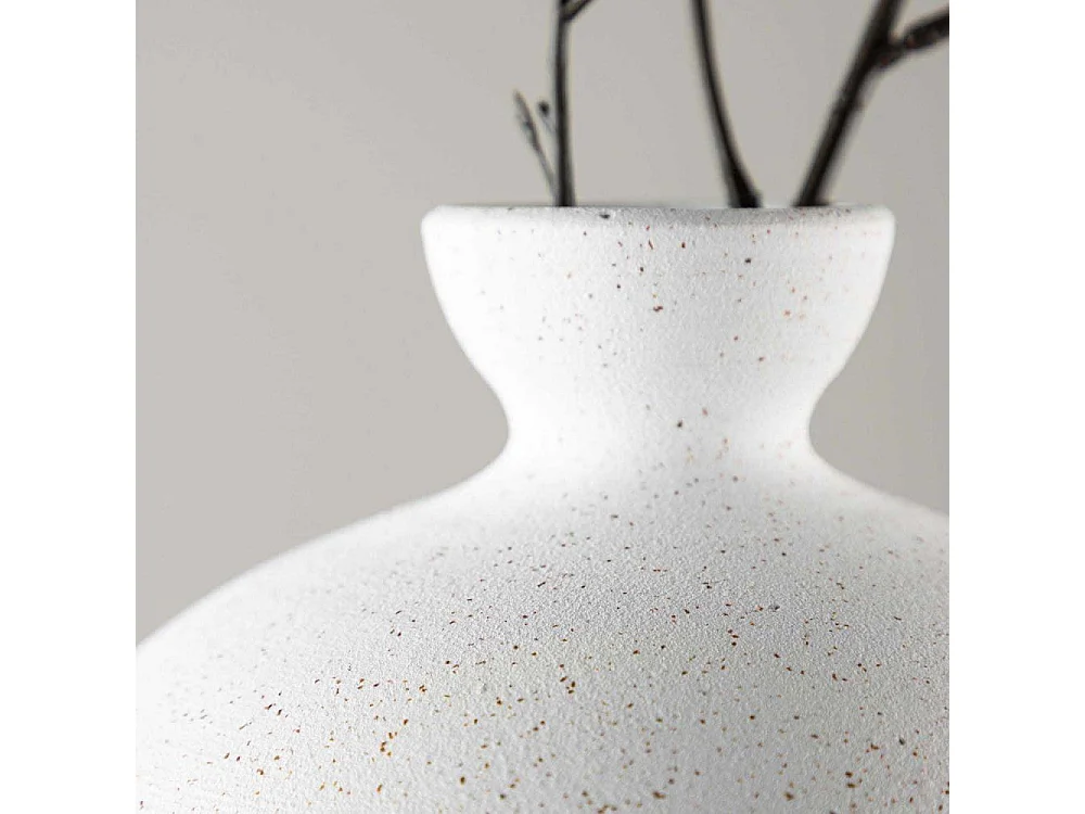 Vase Déco "Rellis" 24cm Blanc