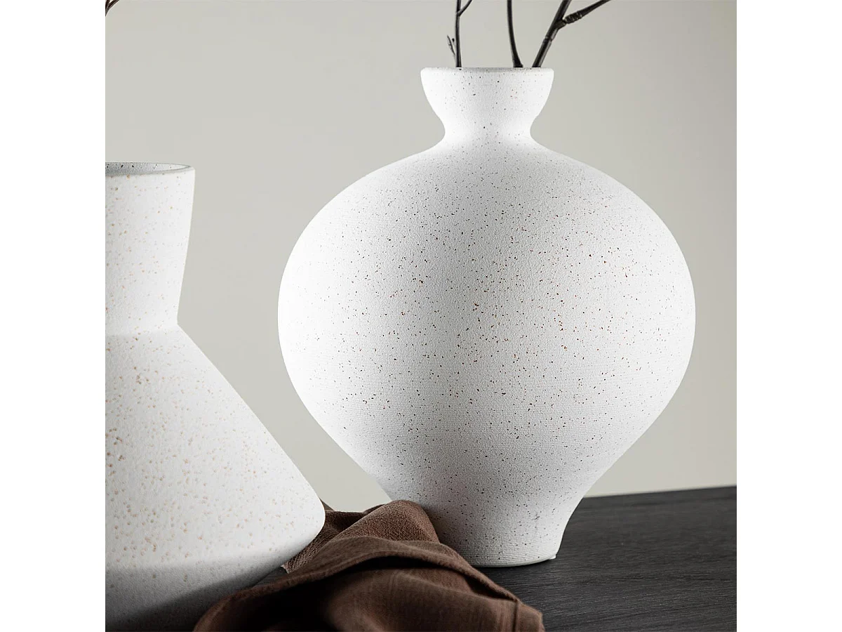 Vase Déco "Rellis" 24cm Blanc