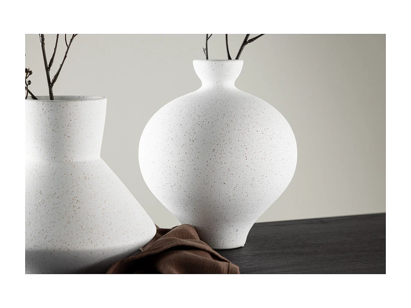 Vase Déco "Rellis" 24cm Blanc