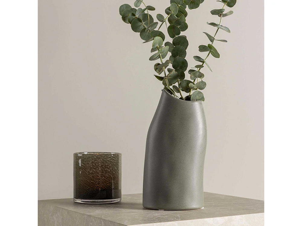 Vase Design "Ernst" 23cm Gris Foncé