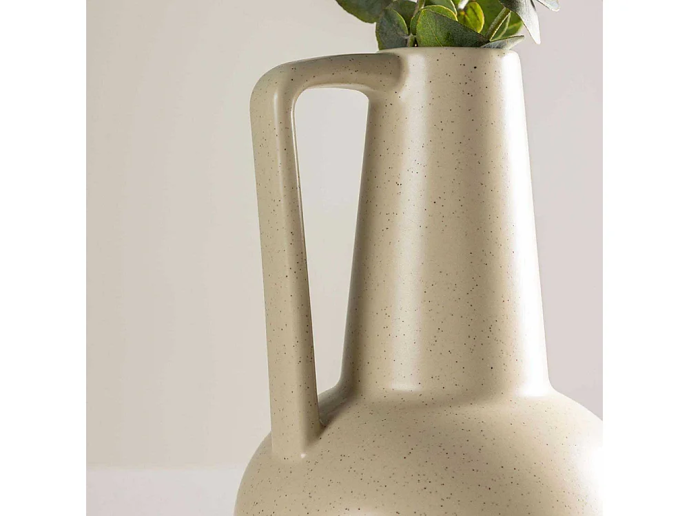 Vase Design en Céramique "Lane" 22cm Beige & Noir