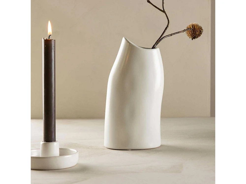 Vase Design "Ernst" 23cm Blanc