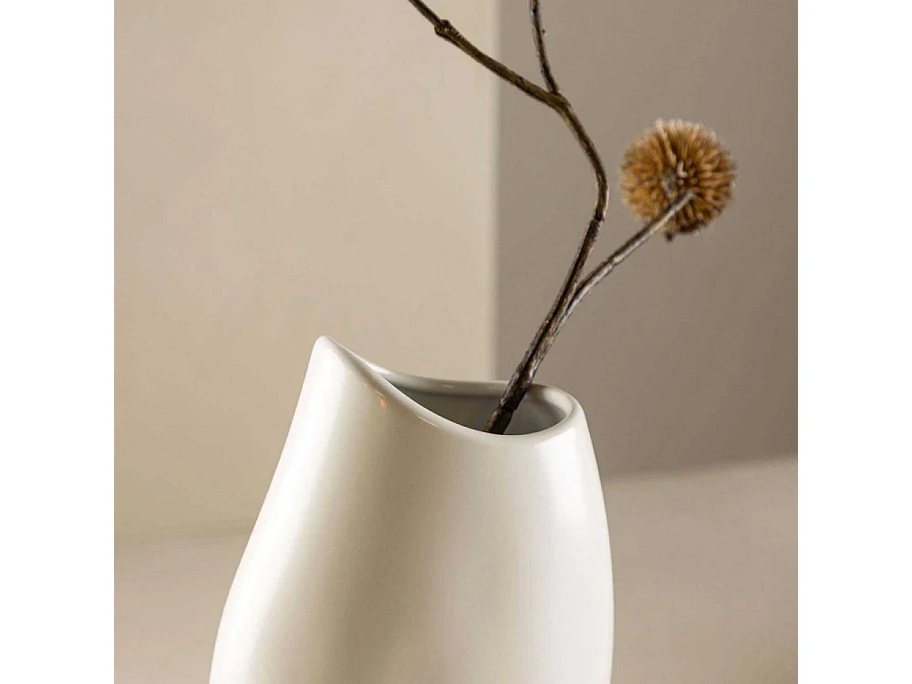 Vase Design "Ernst" 23cm Blanc
