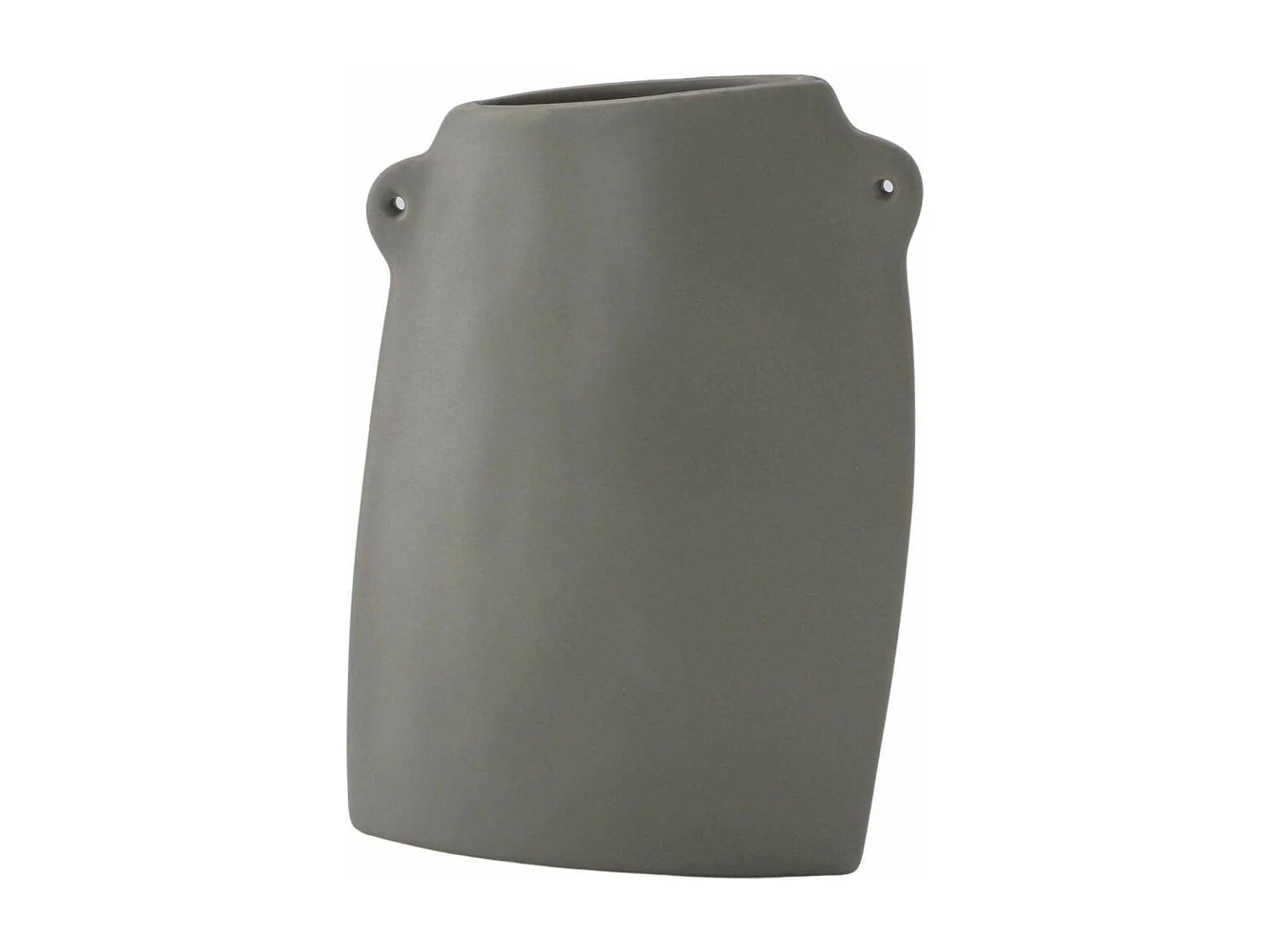 Hie vaas donkergrijs.