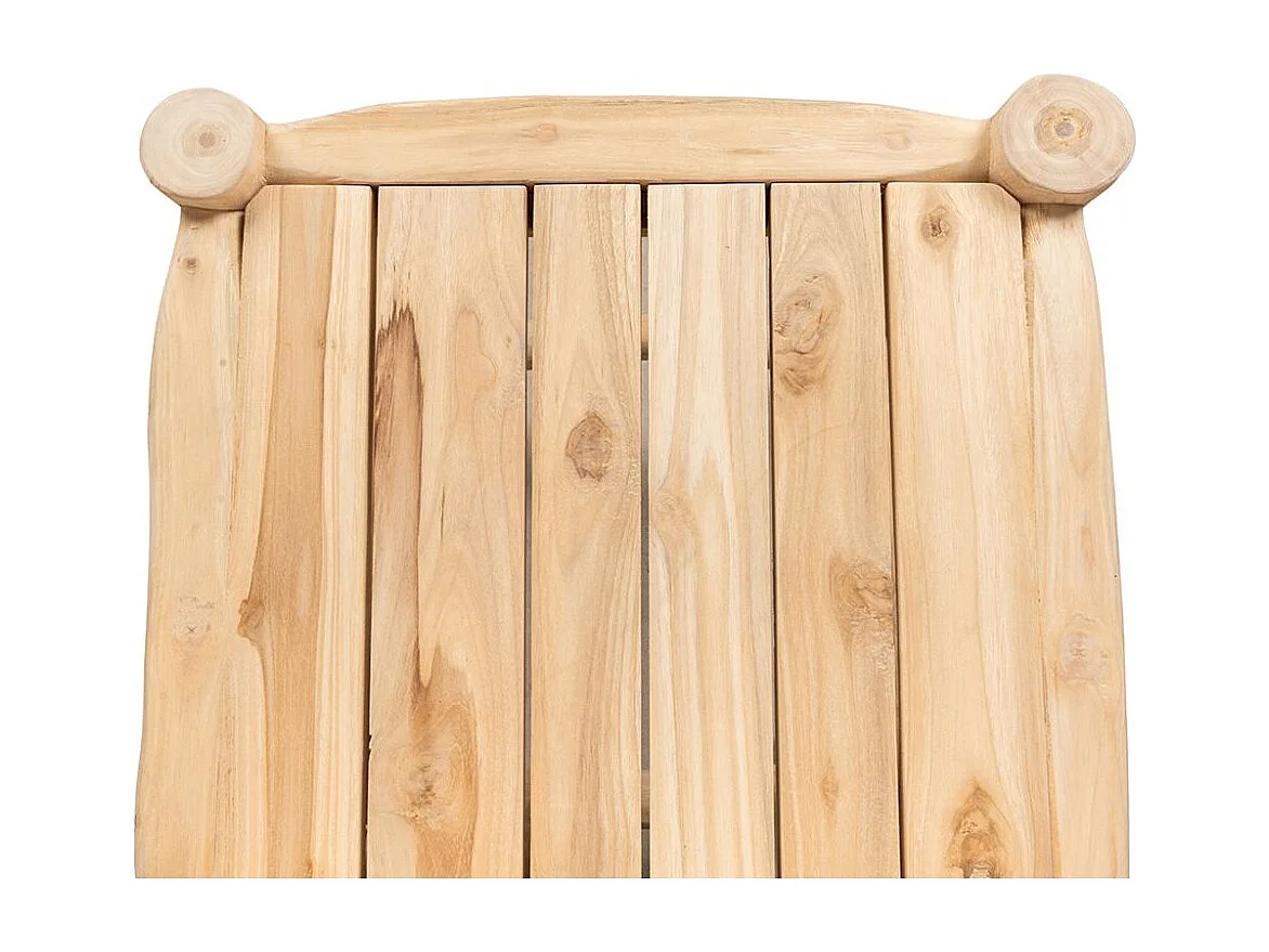 Tabouret haut en branches de teck naturel