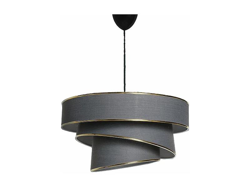 Suspension 3 cylindres design oblique Inconditus Ø40cm Anthracite et Or