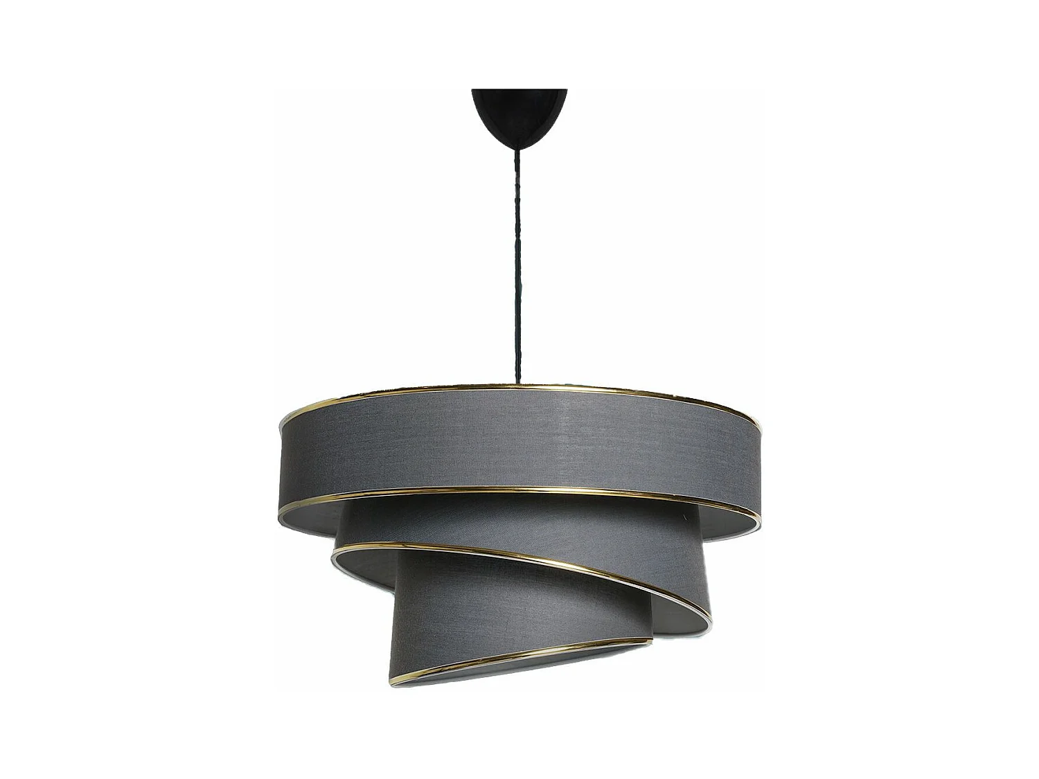 Suspension 3 cylindres design oblique Inconditus Ø40cm Anthracite et Or
