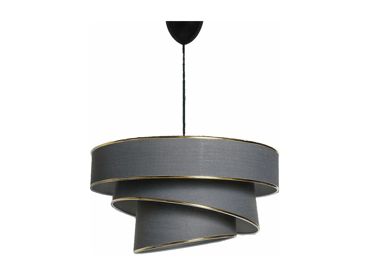 Suspension 3 cylindres design oblique Inconditus Ø40cm Anthracite et Or