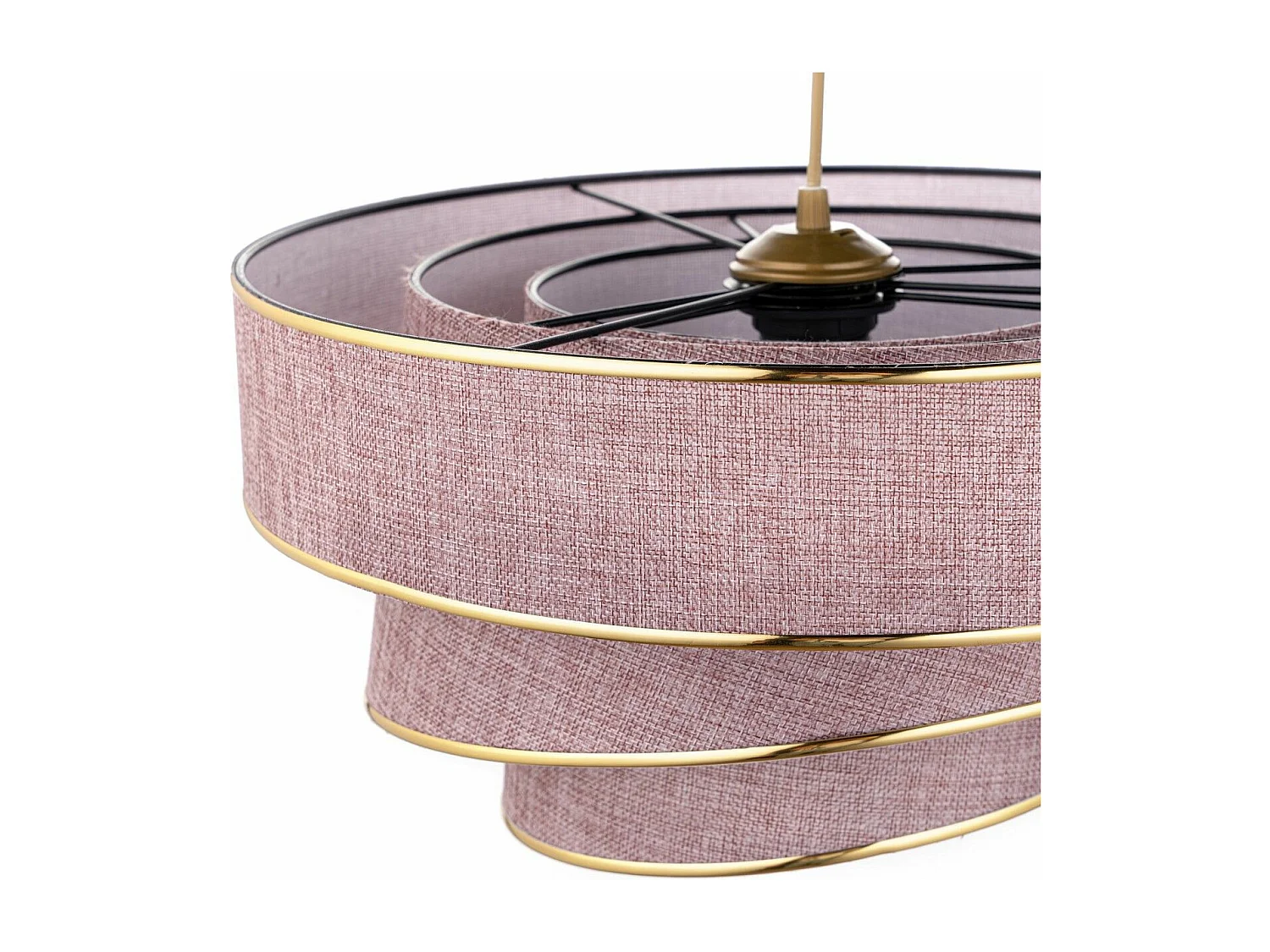 Suspension 3 cylindres design oblique Inconditus Ø40cm Rose et Or