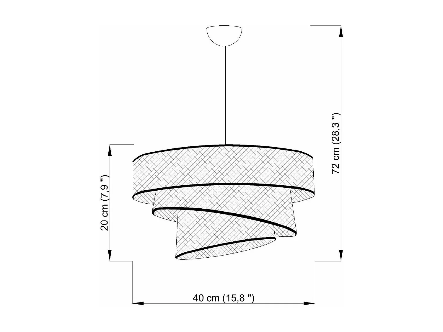Suspension 3 cylindres design oblique Inconditus Ø40cm Rose et Or