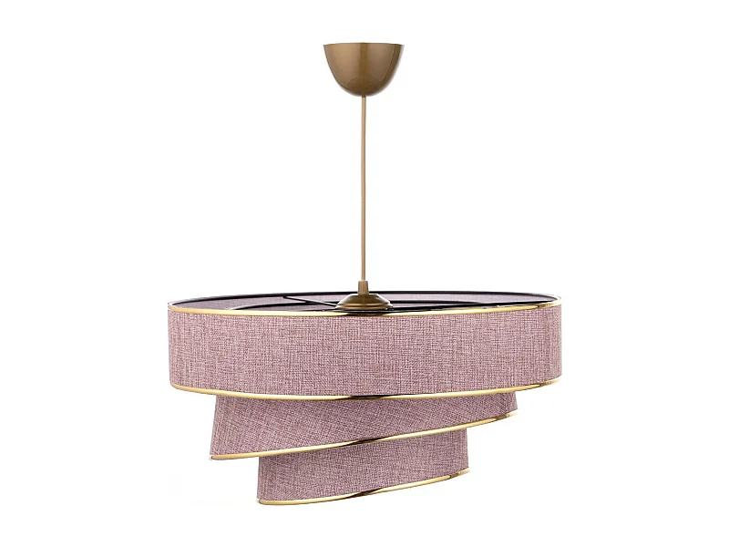 Suspension 3 cylindres design oblique Inconditus Ø40cm Rose et Or