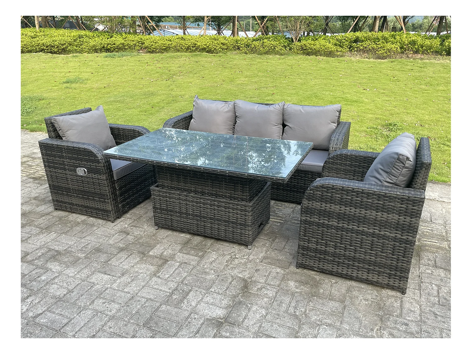 Gartenmöbel im Freien mit Sessel inclinable Einstellbare Höhe Esstisch