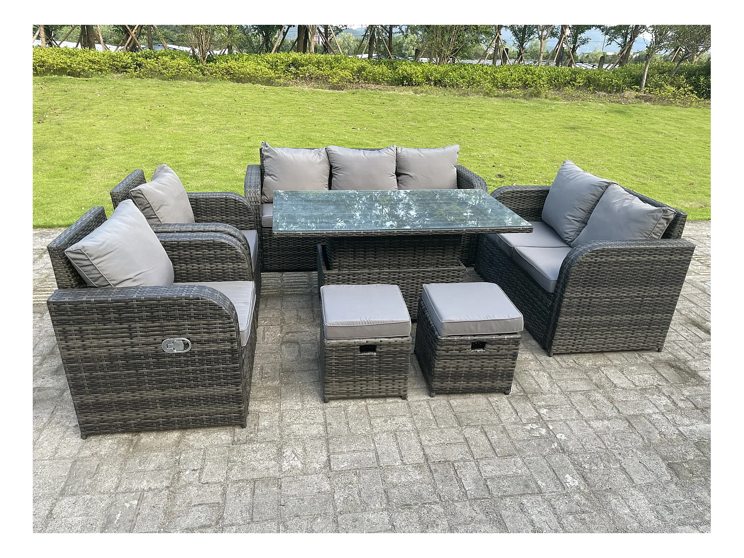 Gartenmöbel im Freien mit Einstellbare Höhe Esstisch Hocker