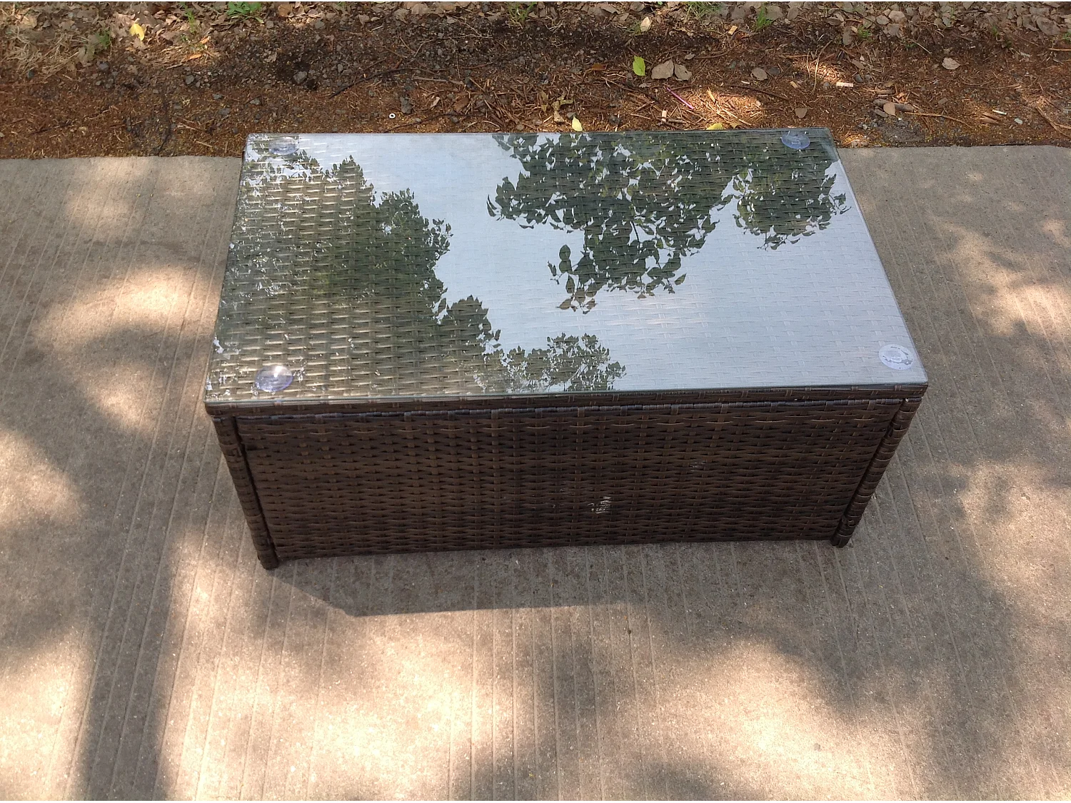 Polyrattan Couchtisch Gartentisch Balkontisch Loungetisch Gartenmöbel im Freien Braun