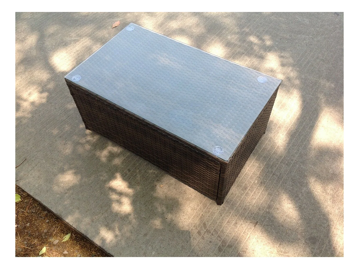 Rotin Café Thé Table D'Appoint IntéRieur Et ExtéRieur Meubles De Jardin Accessoires Patio Brun foncé