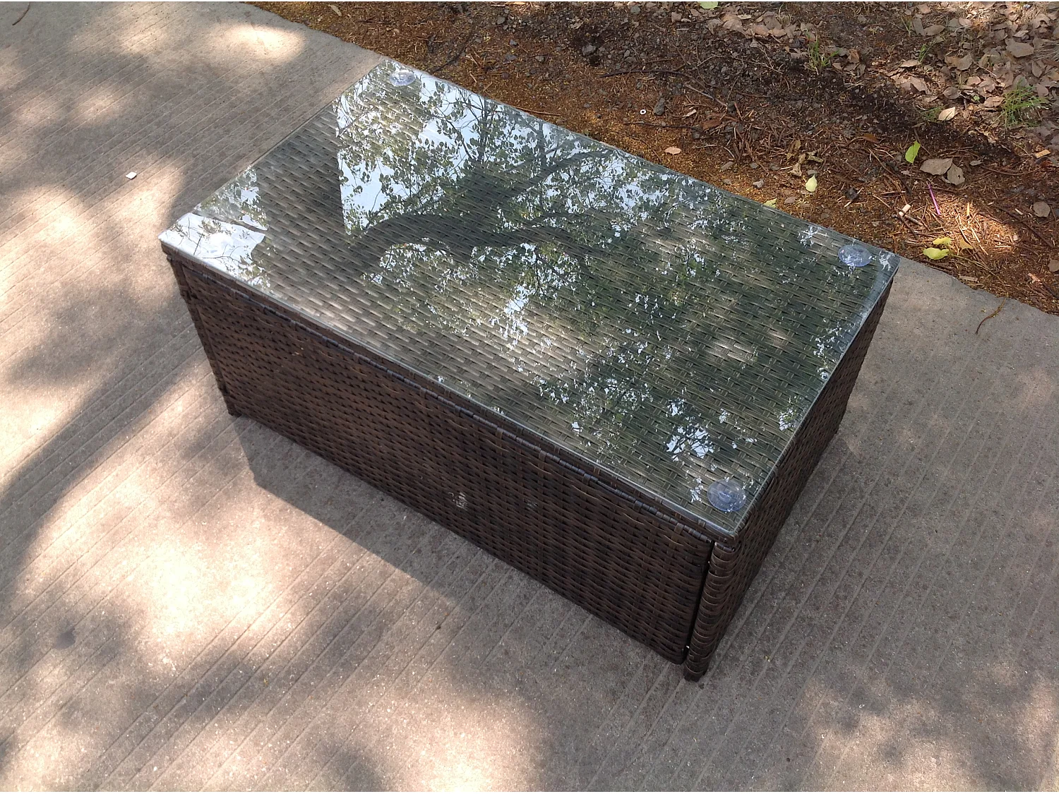 Rotin Café Thé Table D'Appoint IntéRieur Et ExtéRieur Meubles De Jardin Accessoires Patio Brun foncé