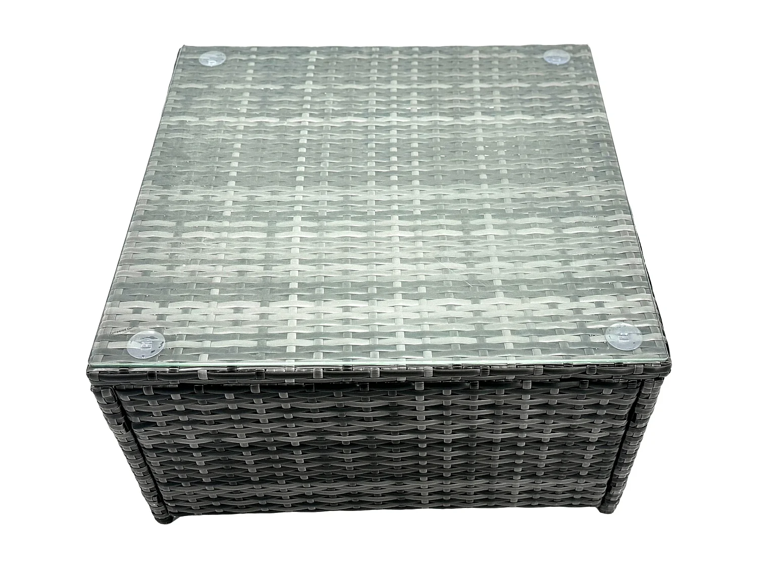 Fimous Square Rattan Coffee Tea Side Table Indoor Outdoor Use Garden Furniture Accessory Patio Dark Grey Mixed