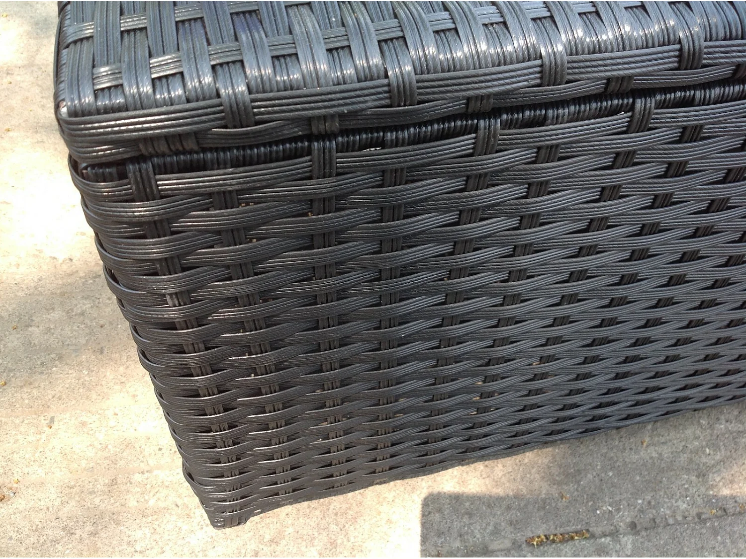 Fimous Square Rattan Coffee Tea Side Table Indoor Outdoor Use Garden Furniture Accessory Patio Black