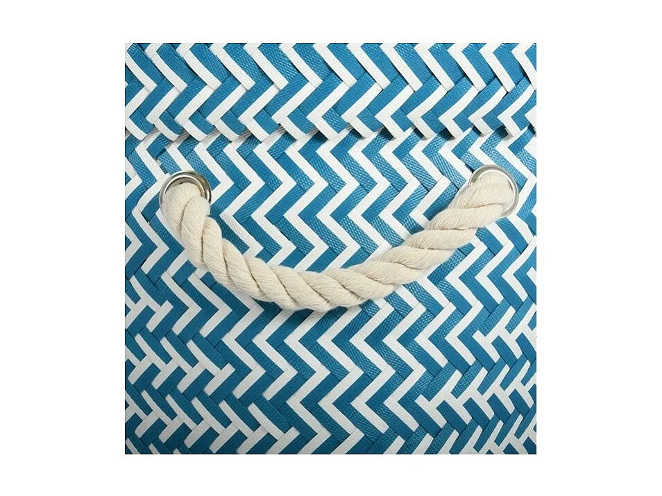 Panier de rangement avec poignées 32x27cm Bleu & Blanc MSV