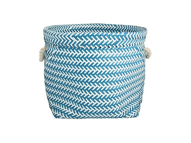 Panier de rangement avec poignées 32x27cm Bleu & Blanc MSV