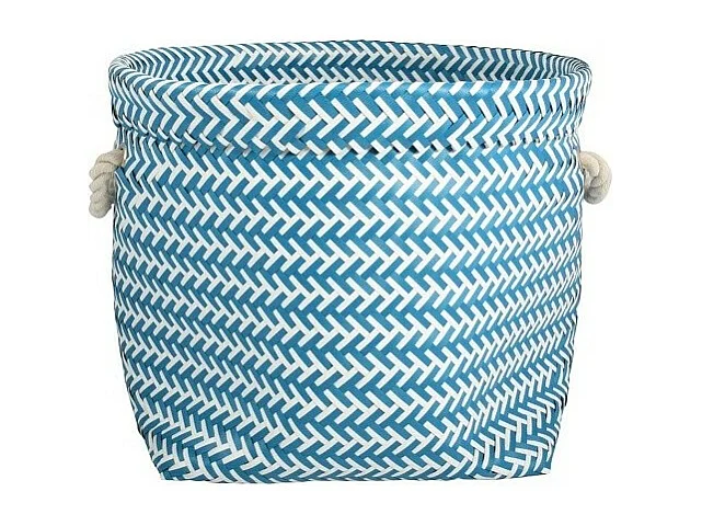 Panier de rangement avec poignées 32x27cm Bleu & Blanc MSV