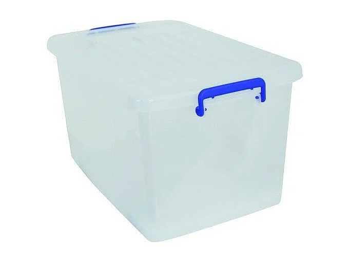 MSV Boîte de rangement à  roulettes Blanc Transparent 81L