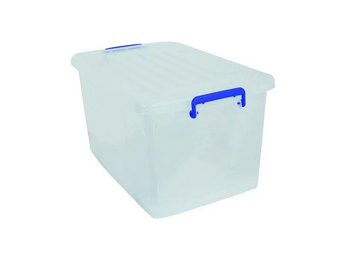 MSV Boîte de rangement à  roulettes Blanc Transparent 81L