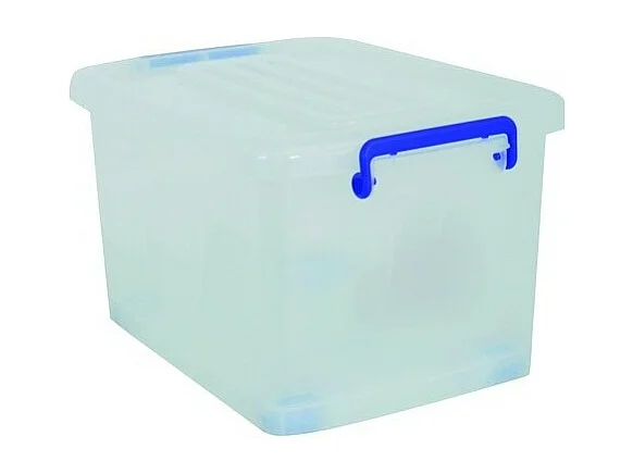 Boite de rangement avec roulettes Blanc Transparent 25L MSV