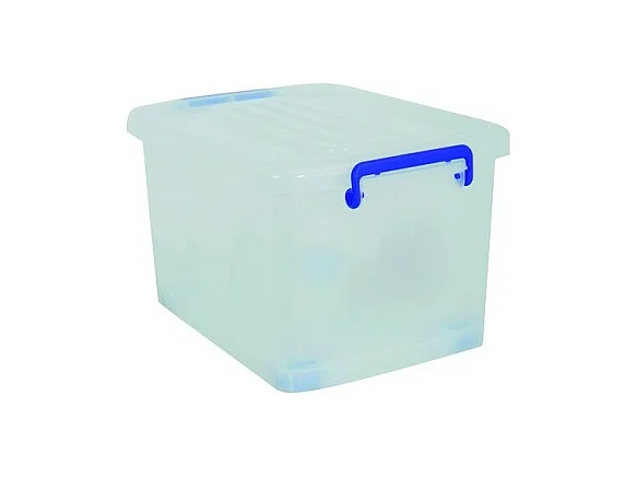 Boite de rangement avec roulettes Blanc Transparent 25L MSV