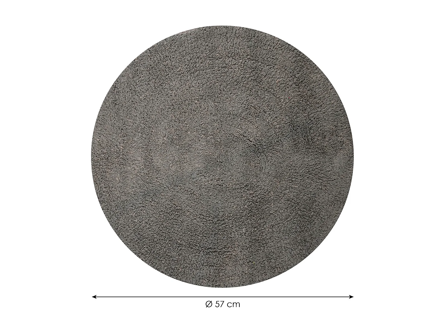 TAPIS ROND EN COTON 57 CM TAUPE