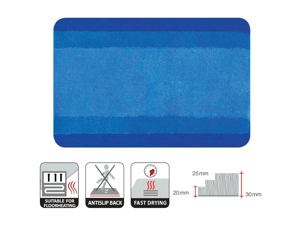 Tapis de bain Polyester BALANCE 55x65cm Bleu Spirella