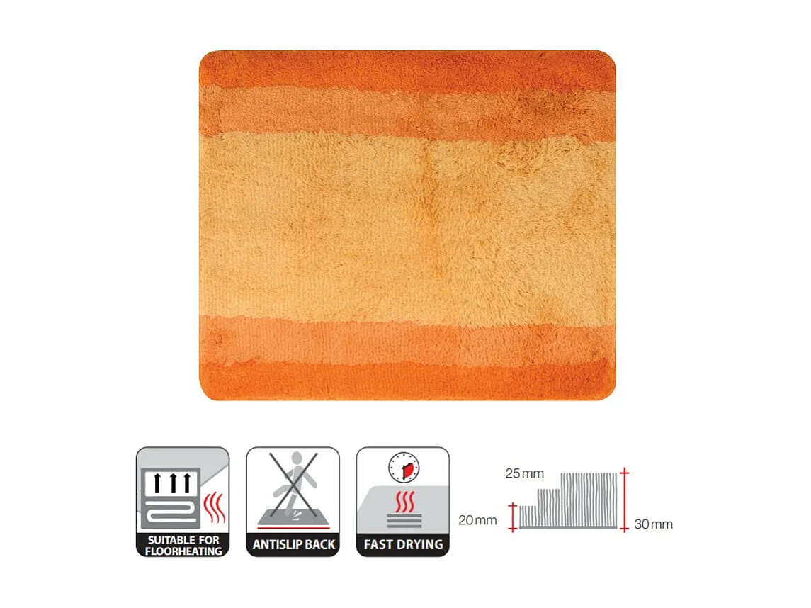 Tapis de bain Polyester BALANCE 55x65cm Orange Spirella
