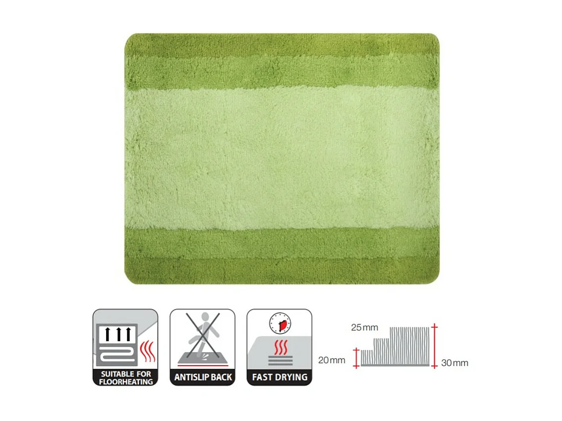 Tapis de bain Polyester BALANCE 55x65cm Vert Kiwi Spirella
