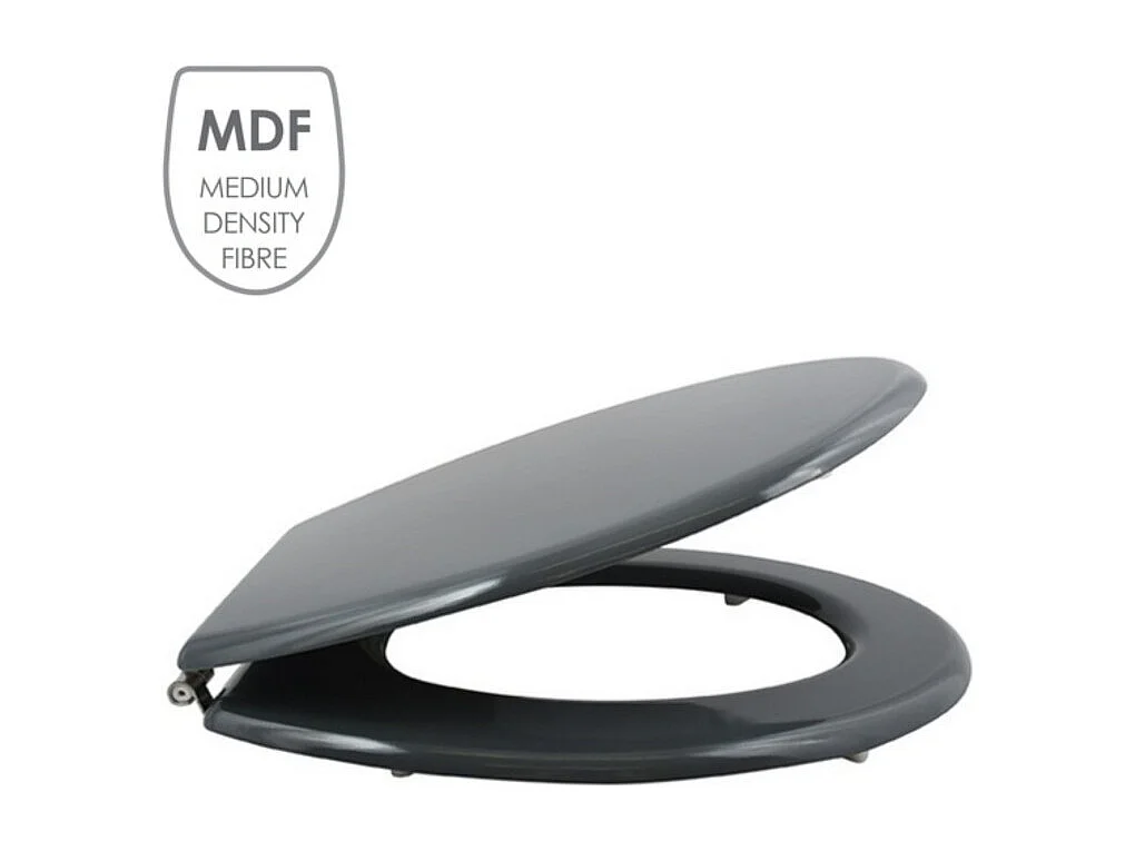 Abattant wc MDF CLEO Gris Anthracite - Charnières Inox MSV