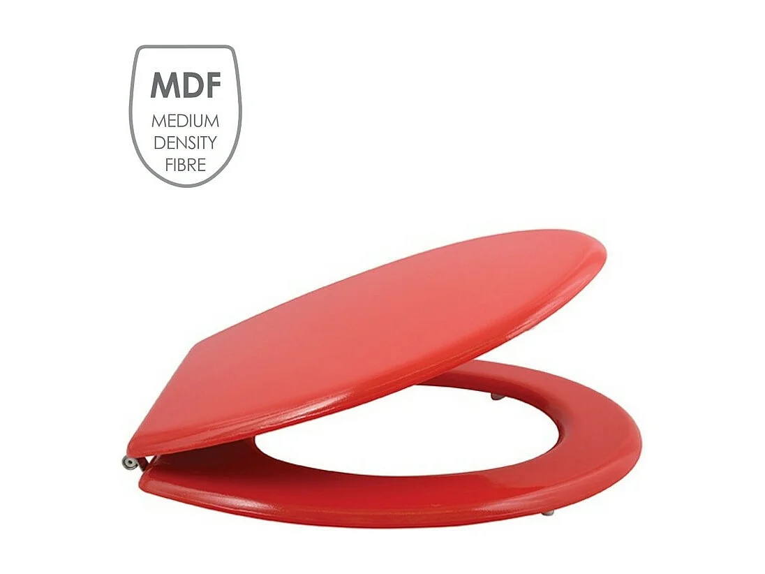 Abattant wc MDF CLEO Rouge - Charnières Inox MSV