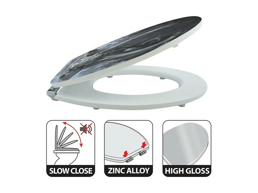 Abattant wc MDF ELEPHANT - Charnières Inox Spirella