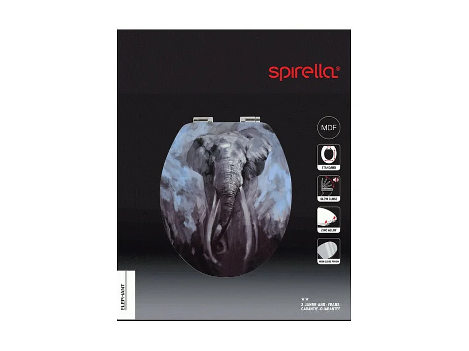Abattant wc MDF ELEPHANT - Charnières Inox Spirella