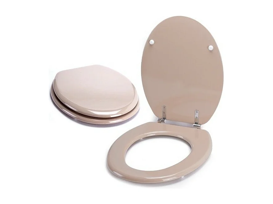 MSV Abattant WC MDF CLEO Beige - Charnières Inox