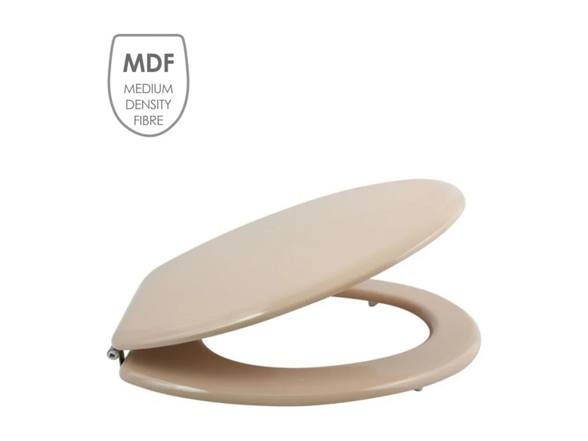 MSV Abattant WC MDF CLEO Beige - Charnières Inox