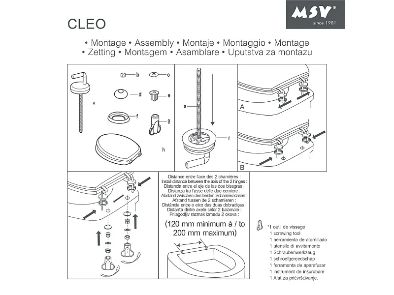 MSV Abattant WC MDF CLEO Beige - Charnières Inox