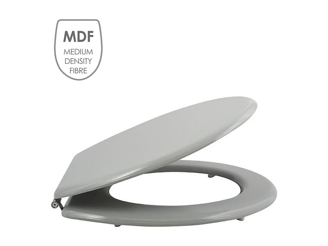 MSV Abattant WC MDF CLEO Gris - Charnières Inox