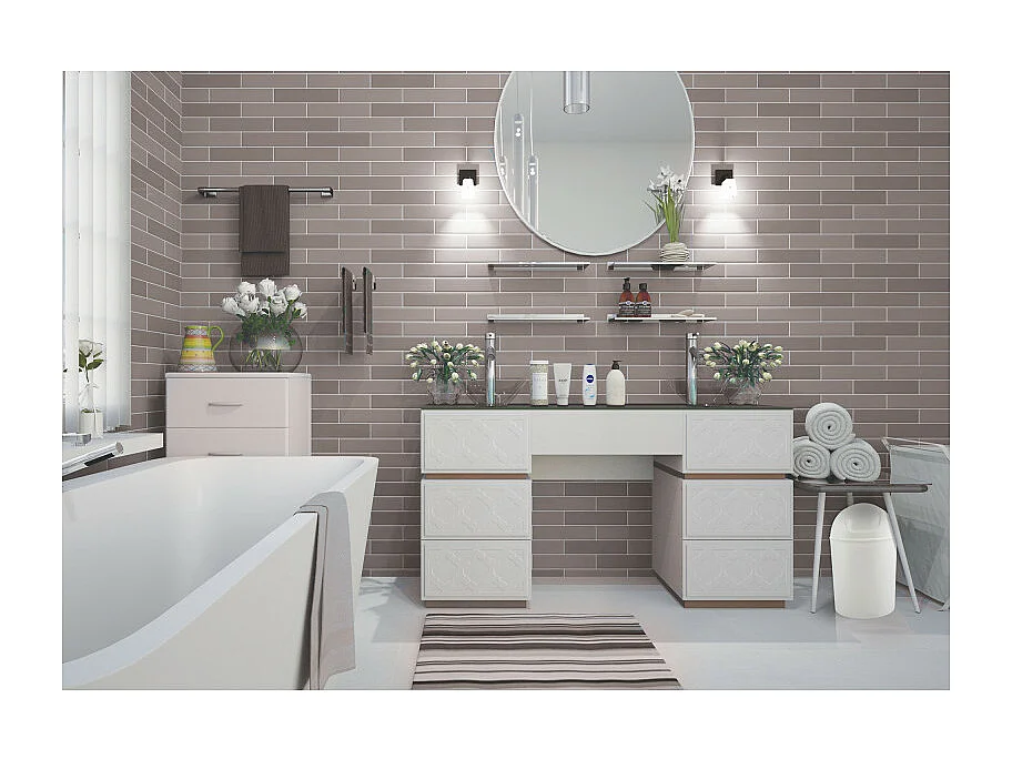 Poubelle à  bascule ronde 5L Blanc MSV